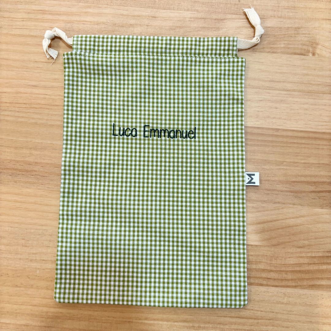 Bolsa merienda vichy Manzana nombre Luca Emmanuel