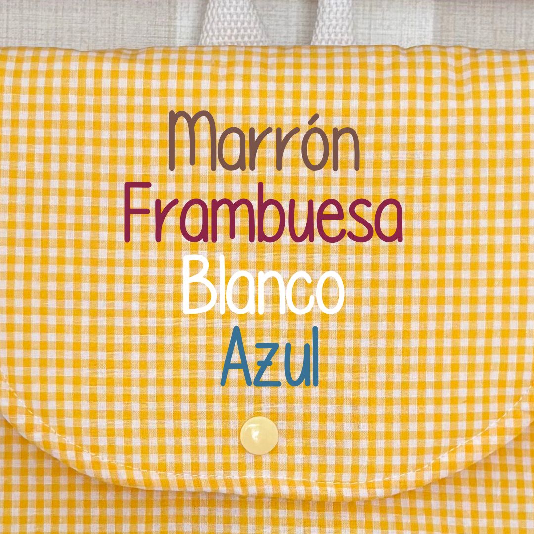 Mochila infantil vichy limón