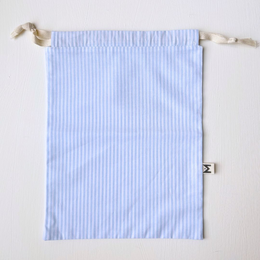 Bolsa merienda rayas azul