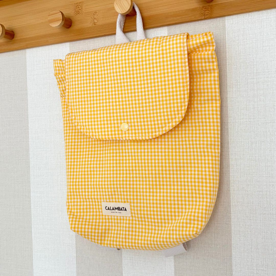 Mochila infantil vichy limón
