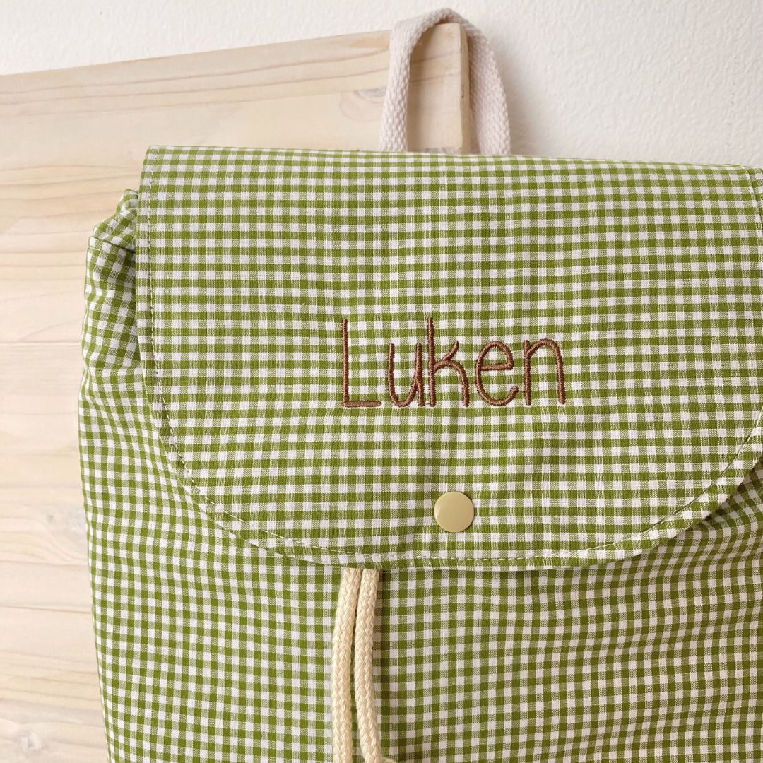 Mochila infantil vichy manzana