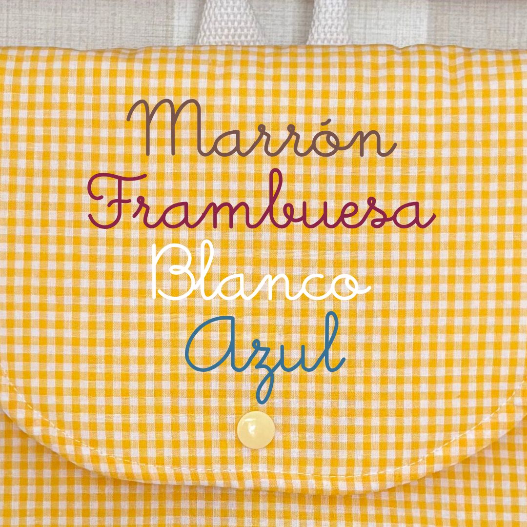 Mochila infantil vichy limón