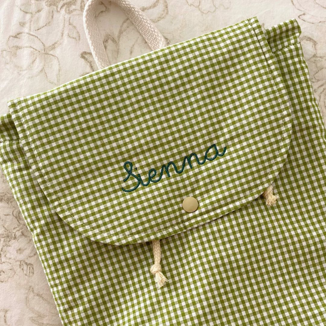 Mochila infantil vichy manzana