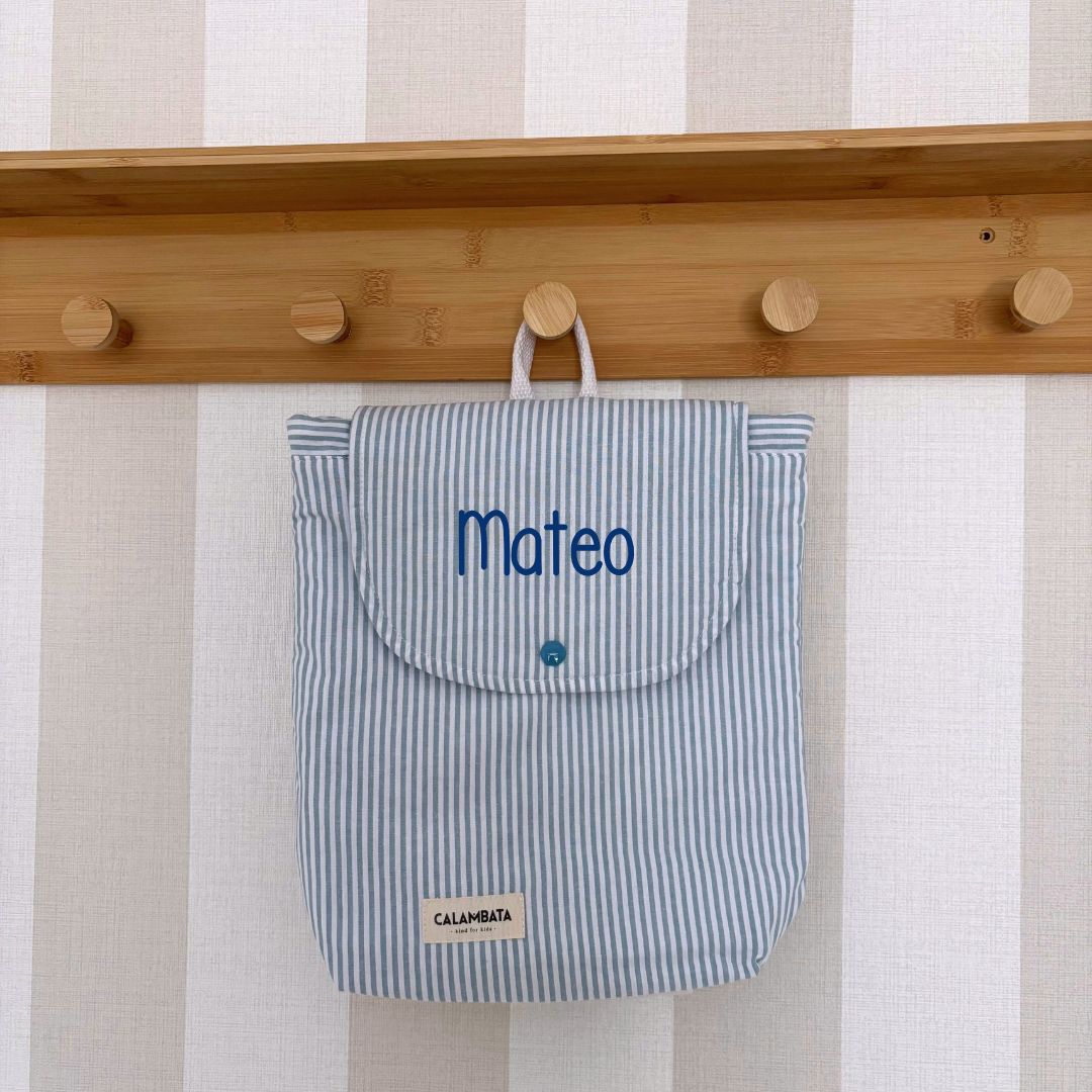 Mochila infantil rayas azul