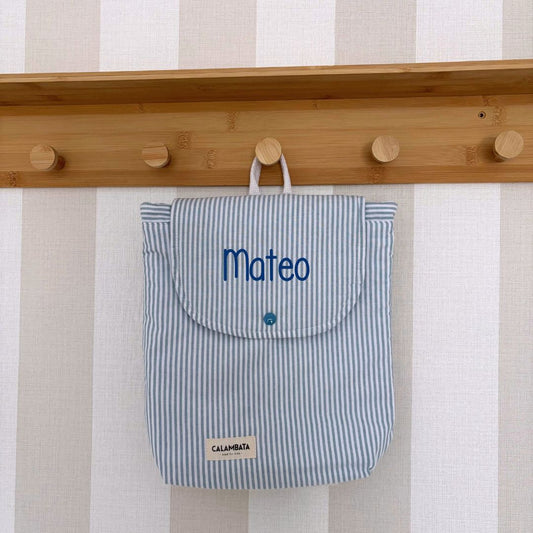 Mochila infantil rayas azul
