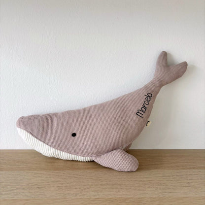Peluche Ballena Susi rosa nombre Marcela