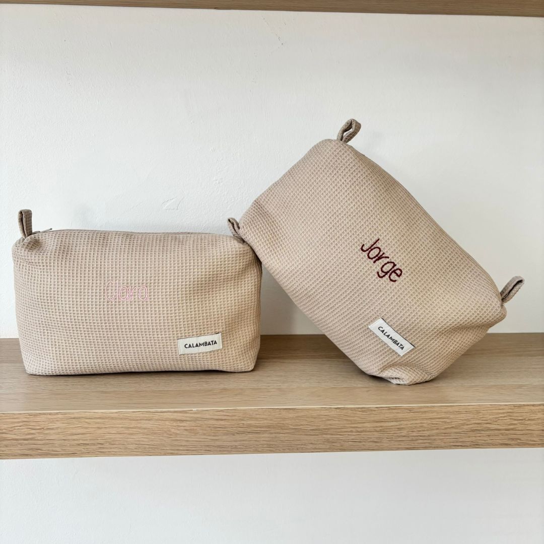 Neceser piqué beige