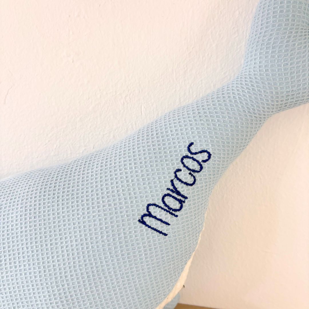 Peluche Ballena Susi azul nombre Marcos