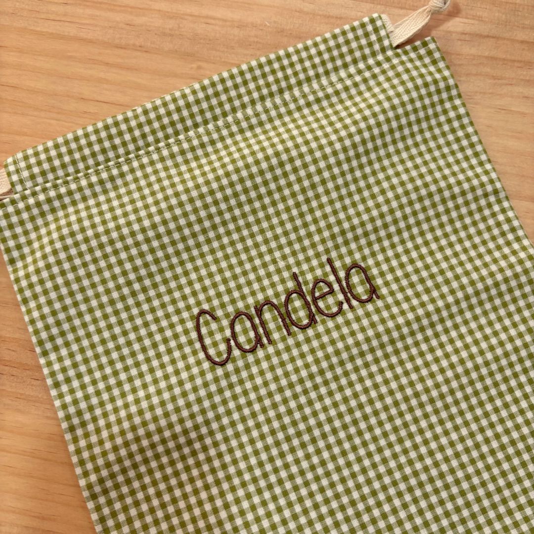 Bolsa merienda vichy Manzana nombre Candela