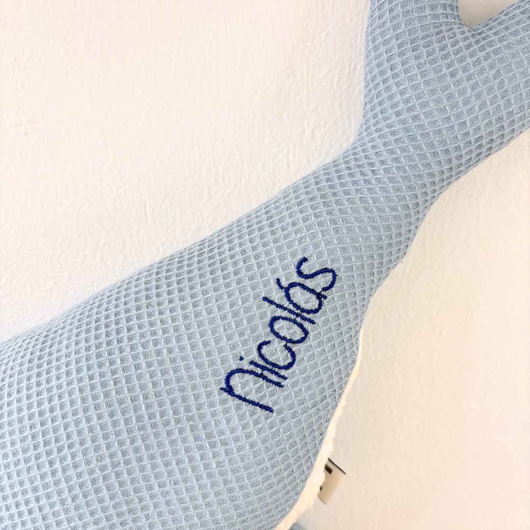 Peluche Ballena Susi azul nombre Nicolás