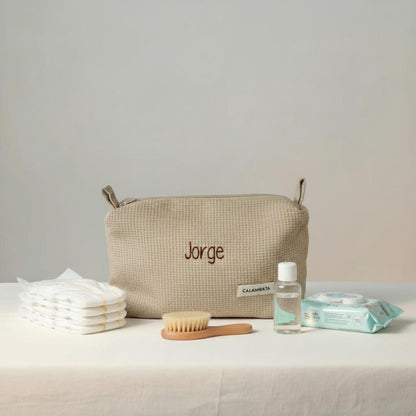 Neceser piqué beige