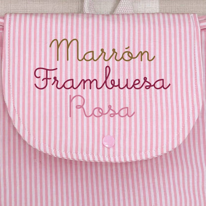 Mochila infantil rayas rosa