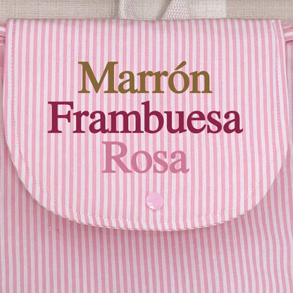 Mochila infantil rayas rosa