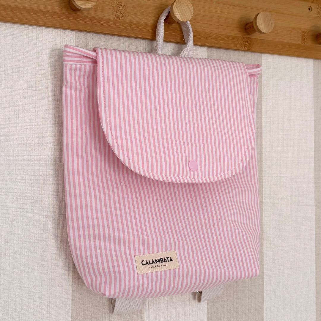 Mochila infantil rayas rosa