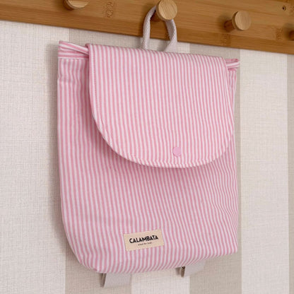 Mochila infantil rayas rosa