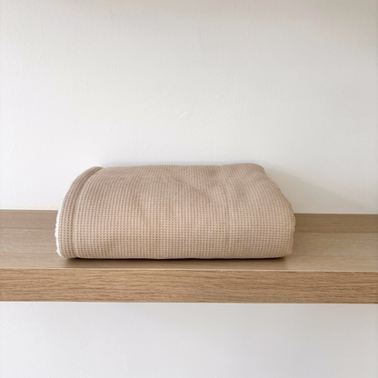 Manta borreguito personalizada piqué Beige