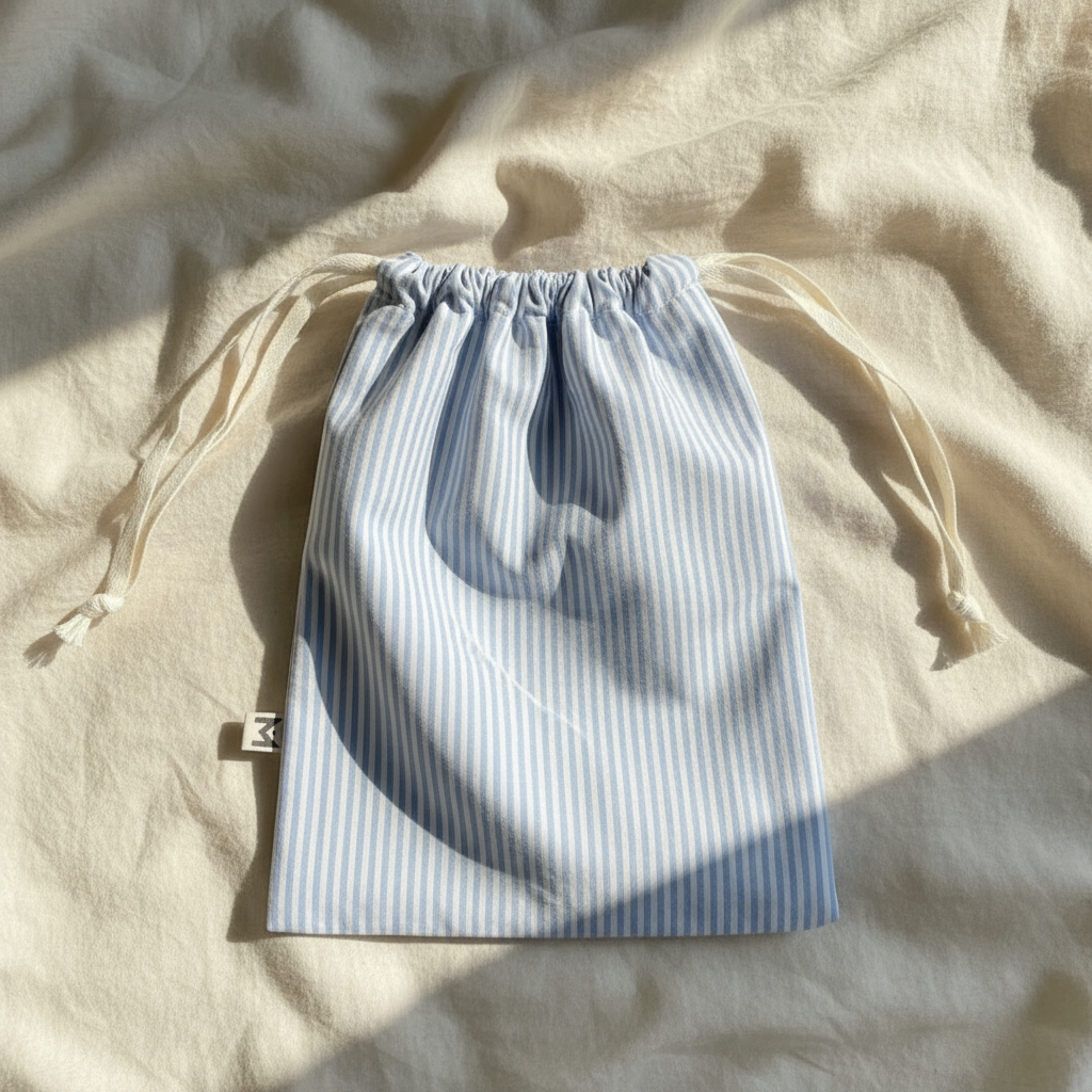 Bolsa merienda rayas azul